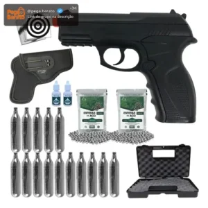 Pistola Rossi Co2 C11 R11 Bbs Aço 6mm + Kit 10 Co2 Alvo Preto 6 Mm - Imagem 1