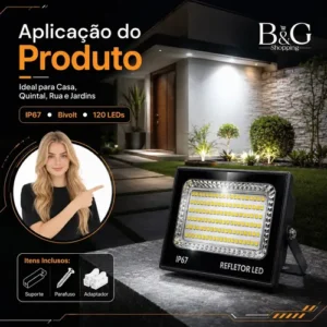 Kit 4 Refletor Led 400w Prova D´água Holofote Cor da carcaça Preto Cor da luz Branco-frio B&G SHOPPING - Imagem 3