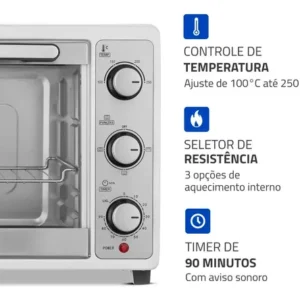 Forno Elétrico 52L Grand Family II, Mondial, Branco/Inox, 1800W FRN-52-W - Imagem 7