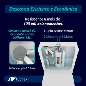 Vaso Sanitário Monobloco Caixa Acoplada Completo Privada C - Imagem 6