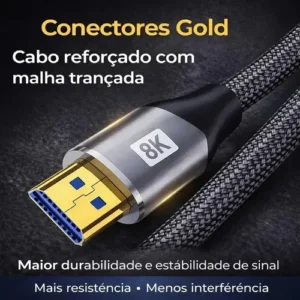 Cabo Hdmi 5 Metros 2.1 8k Ultra Hd 120hz Blindado - Máxima Qualidade De Imagem Jogo Transmissão Para Tv Suporta Hdr, Compatível Com Ps5, Xbox, Monitor, Projetores, Pc - Querocase - Imagem 4