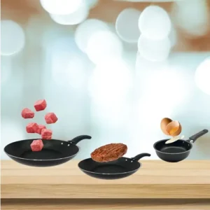 Conjunto De Frigideira 3 Pçs Antiaderente Techflon Nacional Cor Preto - Imagem 3