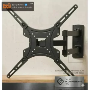 Suporte Tv Tri-articulado Universal Monitor Braço Longo Reforçado Regulável E Inclinável Lcd Led Plasmas 14 A 55 Polegadas Cor Preto Bamduu - Imagem 1