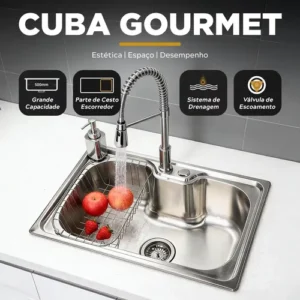 Cuba Cozinha Gourmet Aço Inoxidavel 50x40 Com Acessórios - Imagem 3