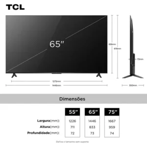 Smart TV 65 Tcl 4K Uhd Qled 65t6c - Imagem 3