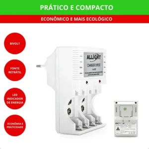 Kit 4 Pilhas + Carregador De Pilhas Rápido Bivolt Aa/aaa - Imagem 5