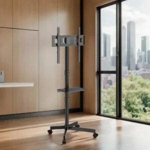 Suporte Pedestal Para Tv De 23 A 60 Com Rodinhas Bandeja Cor Preto - Imagem 12