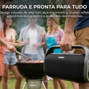 Caixa De Som Boombox 200w Com Auxiliar Usb Potente Estéreo - Imagem 3