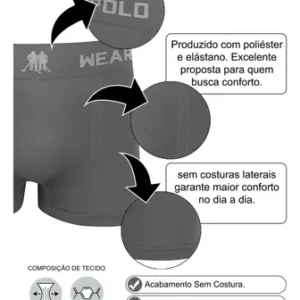 Kit 10 Cuecas Boxer Elástico Com Logo Polo Wear Sortido - Imagem 8