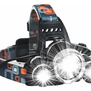 Lanterna De Cabeça Led Recarregável Farol Bike 3 Leds Zoom 300m Alta Potência Pesca Trilha Camping - Imagem 10