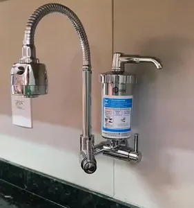 Torneira com Filtro para Cozinha Bica Flexível Móvel Em Abs Carbon Block Purificador De Agua Com Refil Instalado Registro 1/4 de Volta Gourmet Parede Luxo Chuveirinho 2 Modos de Jatos - Imagem 15