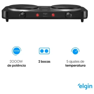 Fogão Cooktop Elétrico Elgin 2 Bocas Preto - Imagem 8