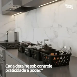 Kit 10 Cestos Organizador De Plástico Rosa Multiuso Gaveta - Imagem 7
