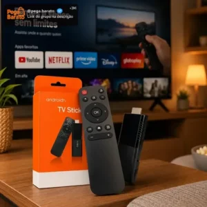 Tv Stick 4k Android Chromecast Smart Hdmi Wifi Ao Vivo Preto Padrão - Imagem 1