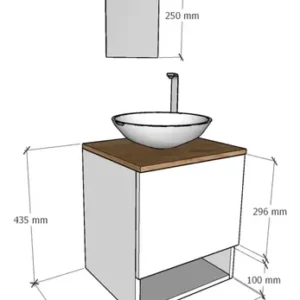 Gabinete Armário Para Banheiro 40cm Com Cuba E Espelho Suspenso Lavabo Completo - Imagem 9