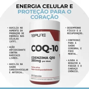 Coenzima Q10 200mg 100% Pura Alta Absorção Coq 10 - Imagem 5