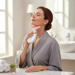 Massageador Facial e Pescoço com LED, Vibração e Fototerapia para Rejuvenescer - Imagem 8