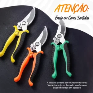 Alicate Tesoura Poda Profissional Aço Inox Corte Galhos Duros Jardim Frutíferas Cabo Confortável Ergonômico Resistente - Marca: Smart Tools® - Imagem 5