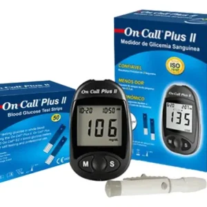 Kit Glicosímetro On Call Plus II Azul Escuro com 100 Tiras e 100 Lancetas - Imagem 11