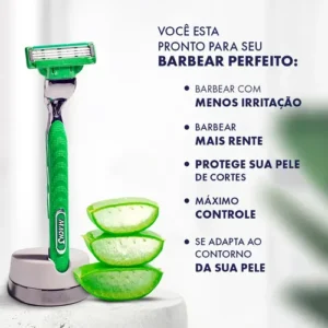 Carga Aparelho De Barbear Gillette Mach3 Sensitive Com Aloe - Imagem 3
