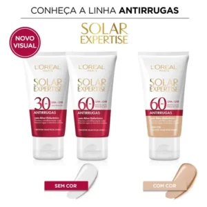 Protetor Solar Facial Antirrugas Com Cor Claro Universal Uniforme Fps60 40g L'oréal París - Imagem 5