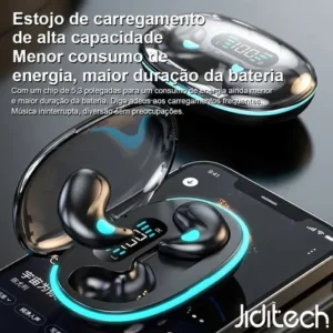 Jiditech Fones de Ouvido Invisible Fones de Ouvido Sem Fio Invisíveis para Dormir Bluetooth 5.3 Ultra Slim X55 de Baixo Consumo de Energia, Carregamento Rápido, Som Estéreo HiFi, Ideais para Dormir - Imagem 4