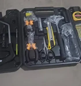 Kit Maleta Jogo Ferramentas 27 Peças Residencial Completa Conserto Oficina Manutenção Chave Inglesa, Estilete, Chaves Allen, Fenda E Phillips, Lanterna, Martelo, Serra, Tesoura, Trena, Fita Isolante - Imagem 9