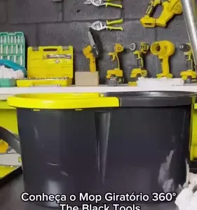 Mop Esfregão Giratório Balde Inox 8l Cabo 140cm C/ 2 Refis - Imagem 2