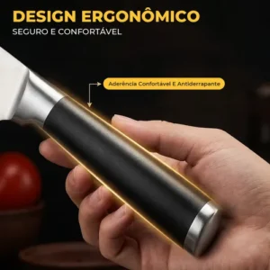 Conjunto De Facas Profissional Cozinha Premium Inox 5 Peças - Imagem 4