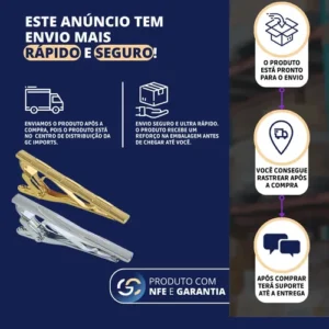 Kit 3 Prendedores De Gravata Trabalhado Luxo Social Aço Inox - Imagem 8
