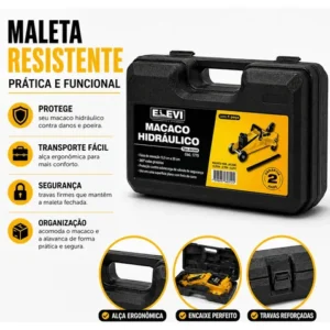 Macaco Hidraulico Jacare 2 Toneladas Jacarezinho Com Maleta - Imagem 7