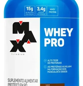 Whey Protein 1kg Whey Pro Max Titanium Sabor Chocolate BCAA e Aminoácidos - Imagem 1