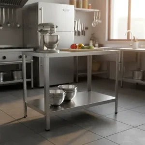 Mesa Inox Prateleira Industrial Cozinha Escritório Reforçada - Imagem 4