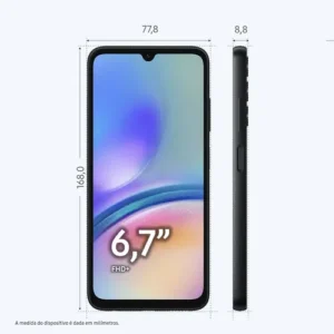 Smartphone Samsung Galaxy A05s 4G 128GB 6GB RAM Câmera Traseira Tripla 50MP + 2MP + 2MP + Selfie 13MP Tela 6.7" Preto - Imagem 4