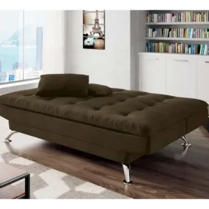 Sofá-cama 3 Lugares Casal Premium Ii Suede Café - Imagem 11