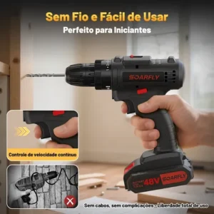 Parafusadeira E Furadeira Profissional 2 Baterias Sem Fio - Imagem 8
