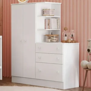 Guarda-roupa Infantil Doce Sonho 2 Portas Branco - Qmovi - Imagem 4