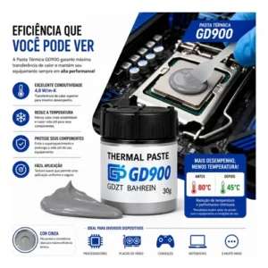 Pasta Térmica Gd900 30g Alta Performance Para Ps4 Ps5 Ps3 Xbox Pc Notebook Rezzet - Imagem 2