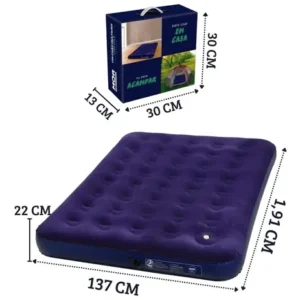 Colchão inflável Mor Colchão, inflavel Casal cor azul-turquesa hasta 160kg de 137cm x 191cm x 22cm - Imagem 2
