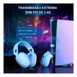 Headset Gamer Onikuma B2 Fone Tipo G435 Bt-5.3 Ps5 Ps4 Pc Cor Branco - Imagem 6