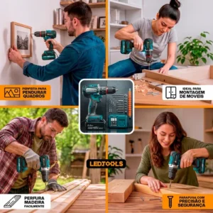 Furadeira Parafusadeira Impacto 60v A Baterias E Maleta - Imagem 3