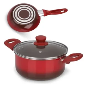 Jogo De Panelas 7 Peças Revst Cerâmico Antiaderente Brinox Vermelho - Imagem 3