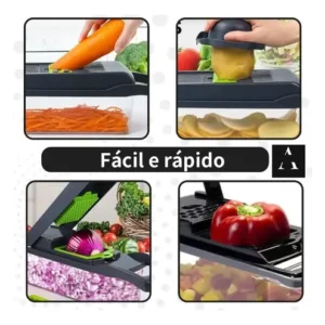 Cortador Ralador Fatiador Legumes Profissional Multi 16 Em 1 - Imagem 6