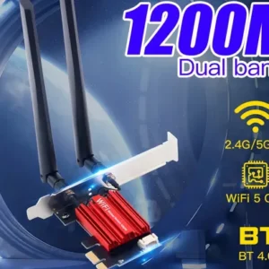 Placa De Rede WiFi PCI-E Fenvi AC1200 Dual Band 2.4G/5G Antena Dupla - Imagem 6