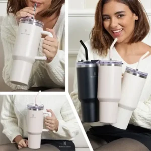 Copo Térmico Gigante 1,2l Inox Com Tampa E Inox Canudo Cor Preto Cor Pura / Material Fosco - Imagem 10