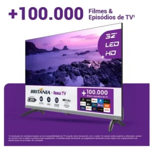 Smart Tv 32 Pol Hd Britânia B32kra Roku Tv Wi-fi Dolby Audio - Imagem 7