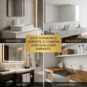 Torneira Banheiro Monocomando Luxo De Metal Quadrada Premium - Imagem 7