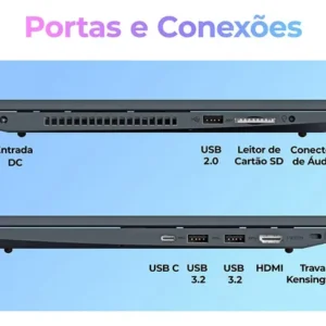 Notebook Positivo Vision R15M com Minitela, AMD Ryzen 3, 8GB de RAM e SSD de 256GB - Imagem 6