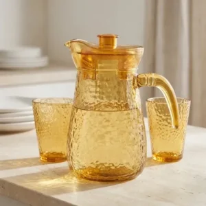 Conjunto Jarra e 6 Copos Âmbar 7 Peças Vidro Acrílico 900ml - Imagem 6