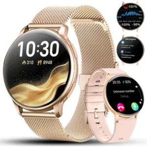 Smartwatch Chamada Relógio Inteligente Feminino/mulher Doura Dourado - Imagem 9
